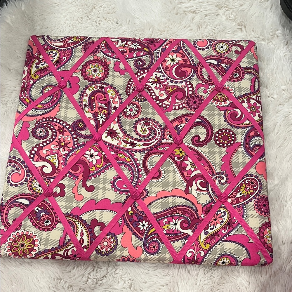Vera Bradley Paisley Meets Plaid Quilted Fabric Picture Board